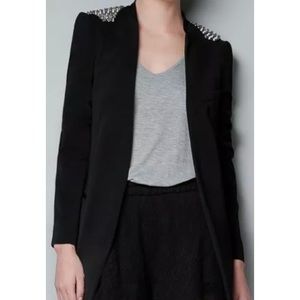 ZARA Black Studded Blazer Sz. S